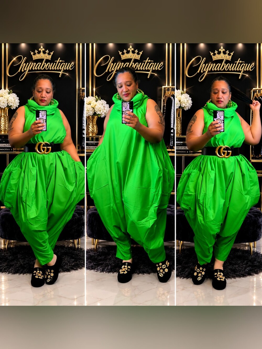Green Balloon Jumpsuit